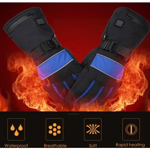 7.4v 2600mah Waterproof Winter Warm Cycling Gloves Windproof Heated Thermal Gloves Outdoor Sport Work Ski Gloves For Bike Moto