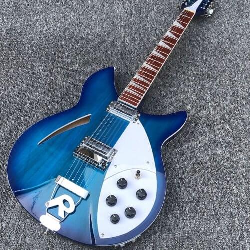 High-quality 360 electric guitar, 12-string guitar, half empty, blue pigment, dual output, Korean pickup, postage