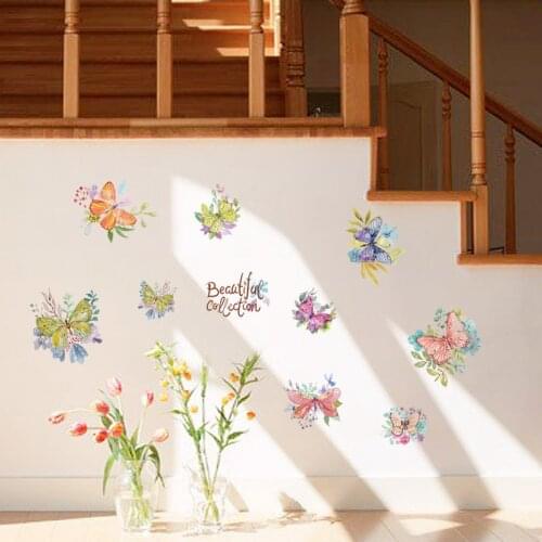 Vivid Hand-painted butterfly free stickers Living room bedroom study kindergarten wall decoration Home decoration