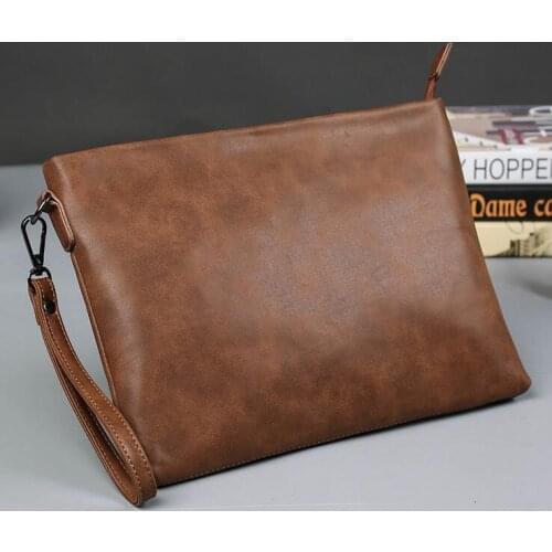 Yesetn bag 111616 mens new crazy horse leather pu day clutches bag envelope bag