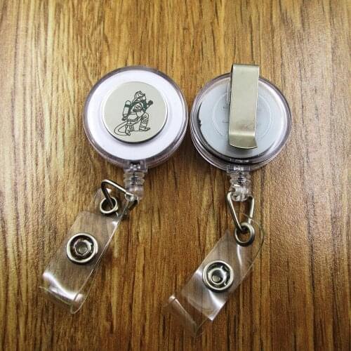 Fire Fighter ID Badge Reel gift for him/her friend family retractable recoil id badge holder work fun
