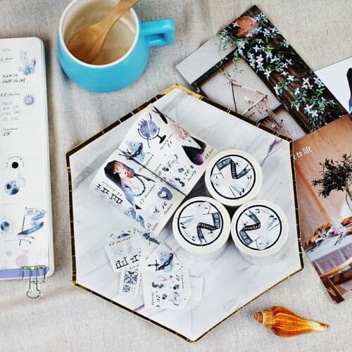 1pc Life Series Washi Tape Retro Diy Adhesive Scrapbooking Photo Album Sticker Journal School Stationery Cute Supplies