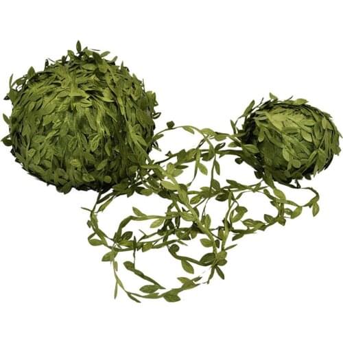 20meters silk leaf-shaped handmake artificial green leaves for wedding decoration DIY wreath gift scrapbooking craft fake flower