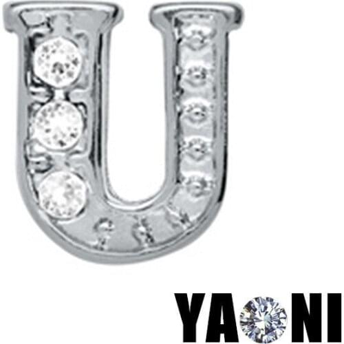 20pcs lot Free Shipping Letter Rhinestone Charms For Living Magnetic Glass locket