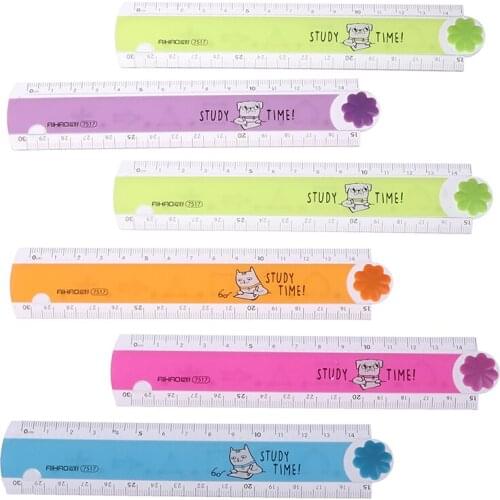 30CMMultifunction DIY Drawing Rulers New Cute Kawaii Study Time Color Folding Ruler For Kids Students Office School Stationery