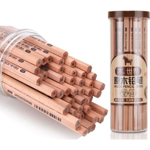 50pcs/barrel,HB 2B student painting pencil advanced advanced graphite lead original wooden pencil Writing pen school Stationery