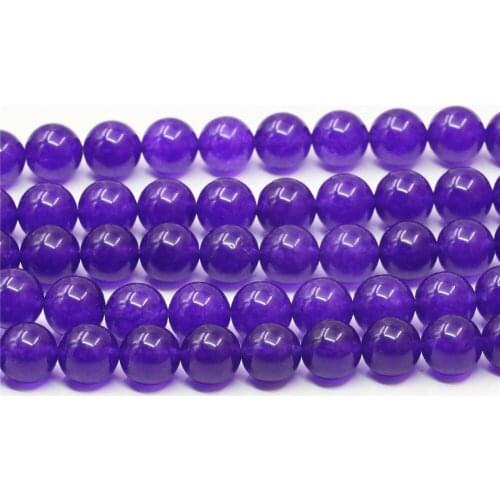Bohemia Fashion Noble Natural Stone Purple Crystal Jades 4/6/8/10/12mm Round Loose Beads Jewelry Accessories 15inch Y785