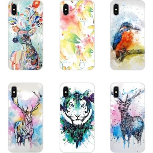 Watercolor Paint Of The Deer Tiger Bird Phone Cases For Samsung Galaxy S3 S4 S5 Mini S6 S7 Edge S8 S9 S10 Lite Plus Note 4 5 8 9