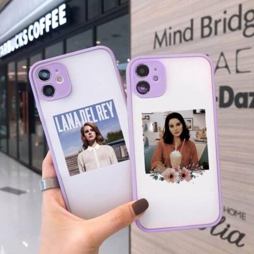 Lana Del Rey sexy Phone Case For iPhone 12 11 Mini Pro XR XS Max 7 8 Plus X Matte transparent Purple Back Cover
