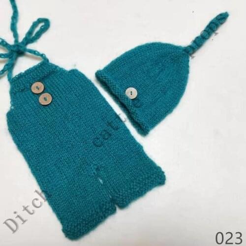 Newborn Mohair set Knit Baby Bonnet & pants The newborn photography props photography background