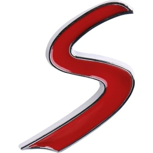 Chrome Metal Red S Car Tail Emblem Badge Decal Sticker For BMW Mini Cooper