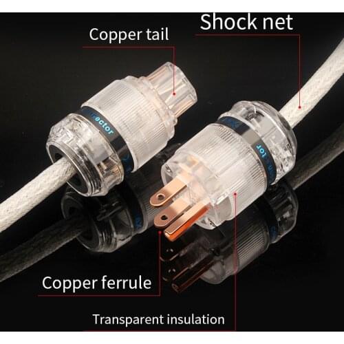 8N 8Ag hifi OCC silver-plated EU/US/AU power cable audio amplifier speaker pure copper gold-plated rhodium-plated plug