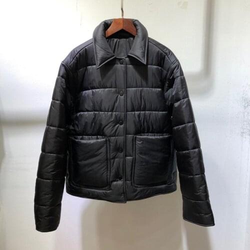 Quality End 11.19 High Winter Fashion Casual Parkas Women Lapel Single Breasted Solid Color Keep Warm Loose Short Down Jacket