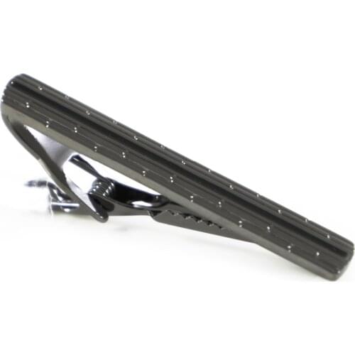 Classic Gunmetal Plated Black Line Tie Clip Tie Bar Fathers Day Gift Tie Clip Birthday Gifts Tie Clip