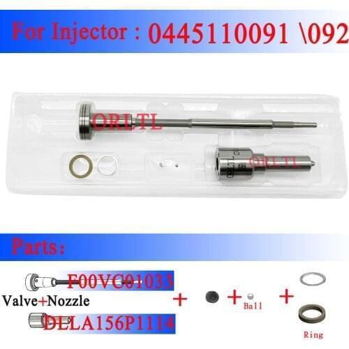 ORLTL Diesel Fuel Injector Overhaul Repair Kits Nozzle DLLA156P1114 Valve F00VC01033 For 33800-4A000 0445110092