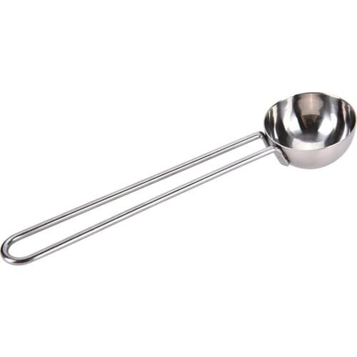 Long Handle Measuring Stirring Tea Bean Spoon Stainless Steel Coffee Scoop Ground Coffee Tea Measuring Scoop