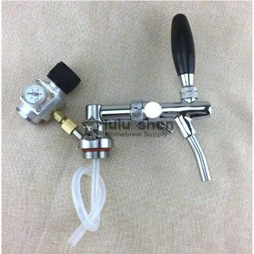 Stainless Steel Mini Keg Tap Dispenser with adjustable beer tap and Regulator CO2 Charger Kit 0-90 PSI for beer bar