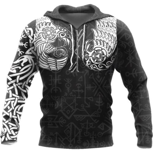 Viking Odin Tattoo 3D Printed Men hoodies Harajuku Fashion Hooded Sweatshirt Autumn Unisex Street hoodie sudadera hombre WS-335