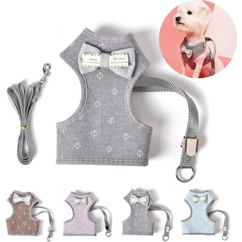 Nylon Breathable Puppy Dog Harness Vest Pet Walking Harnesses Vest and Leash Set For Chihuahua Small Dogs