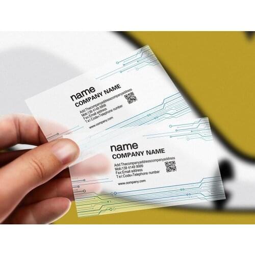 Printing 200pcs PVC ID Cards Transparent Plastic Round Business Card Design Calling Paper Cards Custom Print Waterproof 85*54mm