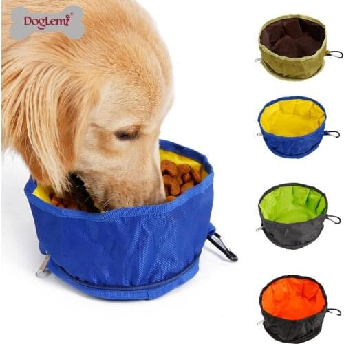 Dog Pet Collapsible Fabric Travel Food Water Bowl