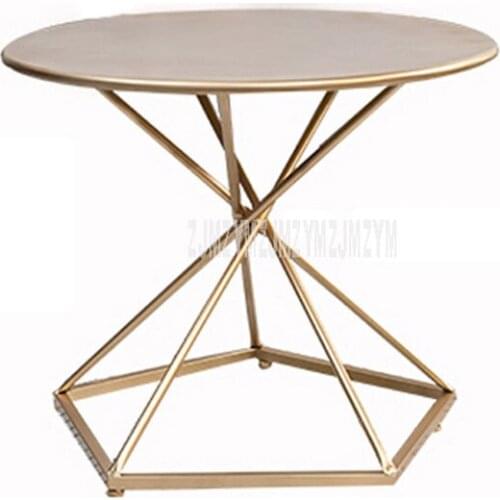 Nordic Simple Round Tea Table Iron Art Living Room Balcony Creative Leisure Modern Sofa Side Tea Coffee Table 50CM/60CM Diameter