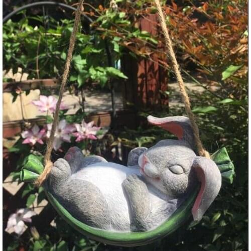 Outdoor courtyard resin animal swinging rabbit Villa garden garden landscape hanger Frog statues Home wedding decoration dies