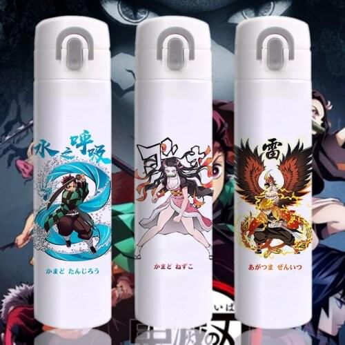 Demon Slayer Vacuum Cup Stainless Steel Animation Peripheral Water Cup Genshin Game Heat Preservation Preppy Anime Water Cup