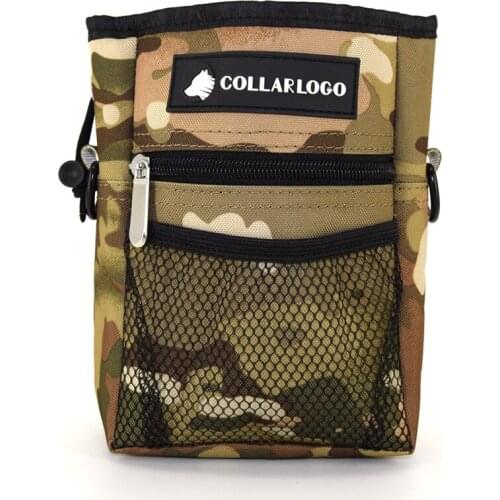 New Design Waterproof Camouflage Oxford Fabric Pet Dog Treat Training Pouch Bag Waist Shoulder Strap Built-in Poop Bag Dispenser