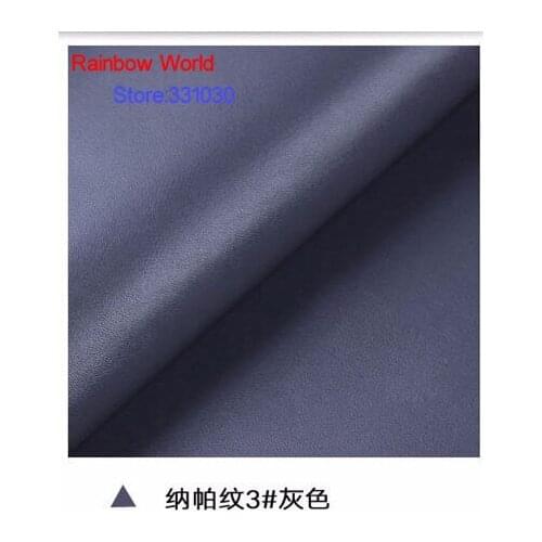 3# grey High Quality Nappa Stripes vein grain PU Leather fabric for DIY sofa bed shoes bags Garment material(138*100cm)