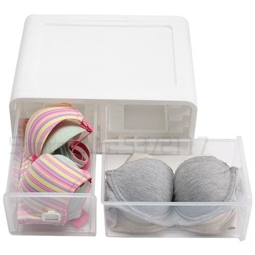 Underwear storage box household drawer socks bra underwear storage artifact division three in one wardrobe finishing box