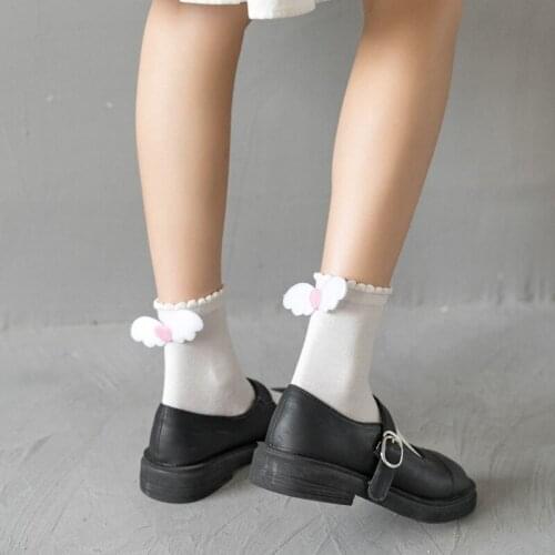 YZ-S-ZZ-0038 2021 Fashion Cotton socks Casual Women Socks lovely wing socks Lolita socks