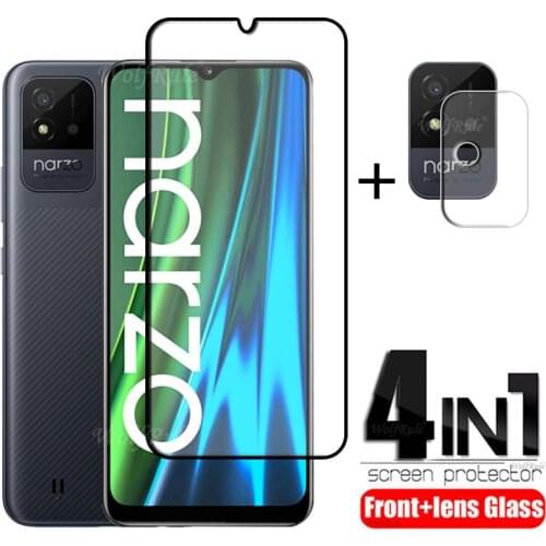4-in-1 For OPPO Realme V15 Glass For Realme V15 Tempered Glass Screen Protector For OPPO Realme 7 Pro C11 C15 X3 V15 Lens Glass