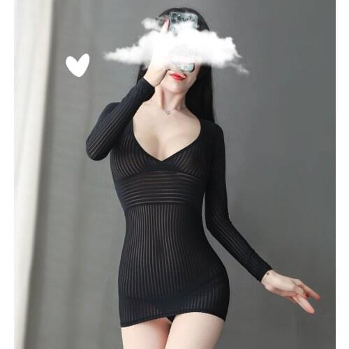 Woman Sexy Cow Costume Catsiut Anime Cosplay Naughty Lingerie Erotic Sheer Dress with Panties Role Play Uniform Sexy Secretary