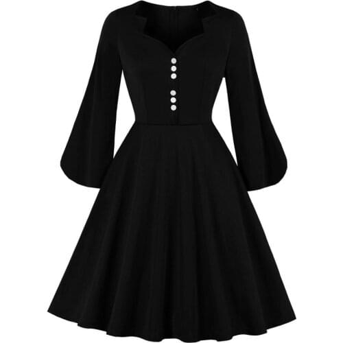 Womens Dress 2020 New V-Neck High Waist Solid Color Princess Slim Female Midi Skirt Fashion Elegant Retro Sexy Casual Dress