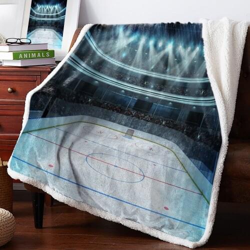 Winter Cashmere Blanket Ice Hockey Field Bed Cover Blankets Blanket Throws Fleece Cover Wrapfleece Personalized Cozy Plush Durab