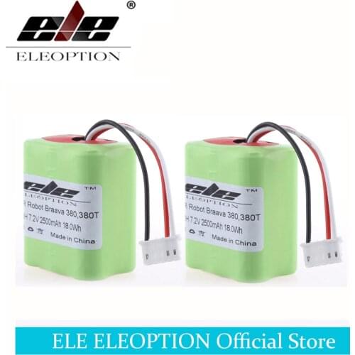 2PCS 2.5Ah 2500mAh Ni-MH 7.2V Rechargeable Battery for iRobot Roomba Braava 380 380T High Quality