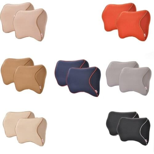 2pcs Car Headrest Memory Foam Seat Head Neck Pillow Auto Seat Massage Cushion Cover for Audi BMW Honda Ford Mazda Car Styling