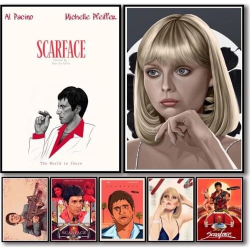 23 Designs Scarface Whitepaper Poster Artwork Homedecal Fancy Wall Sticker for Coffee House Bar