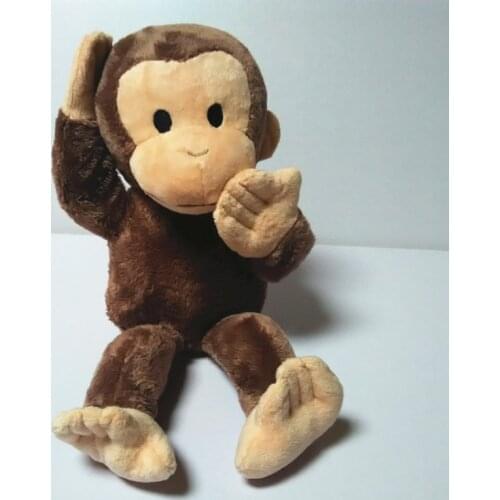 40cm Curious George Monkey Plush Stuffed Toy Soft Boy Doll For Children Gifts