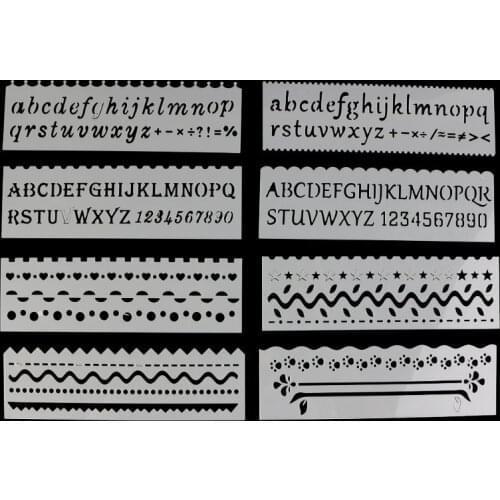 8Pcs/set Kids Plastic Drawing Template Rulers Stencils DIY Painting DIY Making School Supply Tools Craft B95C