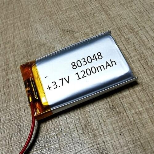 Free shipping 100pcs 3.7V 803048 1200mAh lithium polymer battery with Molex connector 51021-0200