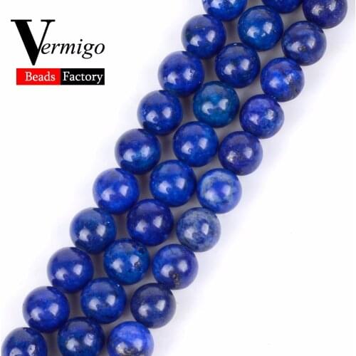 4-10mm Factory Wholesale Lapis Lazuli Stone Beads Natural Minerals Stone Loose Beads For Jewelry Making Diy Bracelet 15"strand