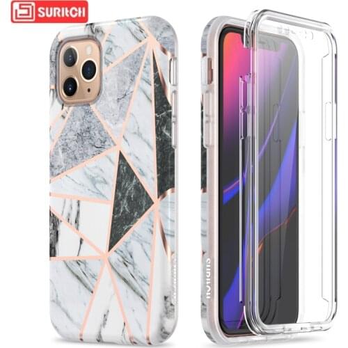 Marble Case For iPhone 11 pro Xr X Xs Max Case 2 in 1 Soft TPU Full Protective Shockproof Cover For iPhone 7 8 Plus Clear Case