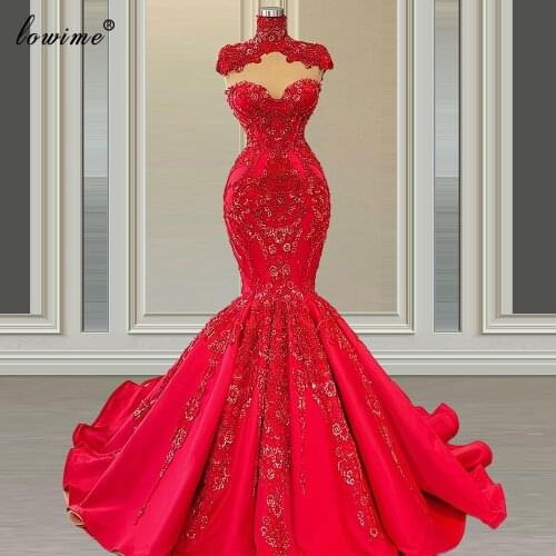 Dubai Red Mermaid Wedding Dresses Sweetheart Sleeveless Brides Dresses Elegant Wedding Gowns Customize robe de soirée de mariage