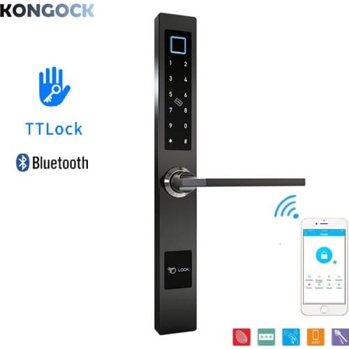 Bluetooth TTlock biometric fingerprint door lock, electronic card digital password NFC access APP lock for home apartment hotel