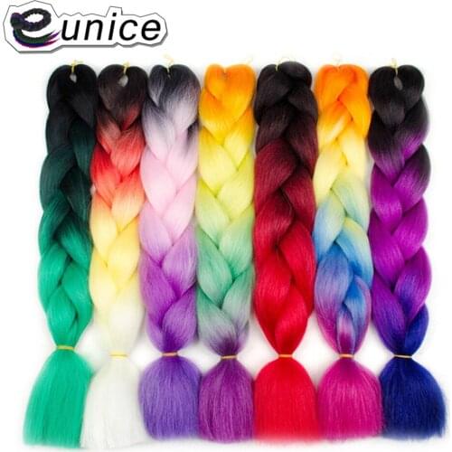 Eunice 24Inch Stretched Easy Braiding Jumbo Braids Drown layers 24Inch Synthetic Ombre 100g/Pack Blonde Crochet Hair