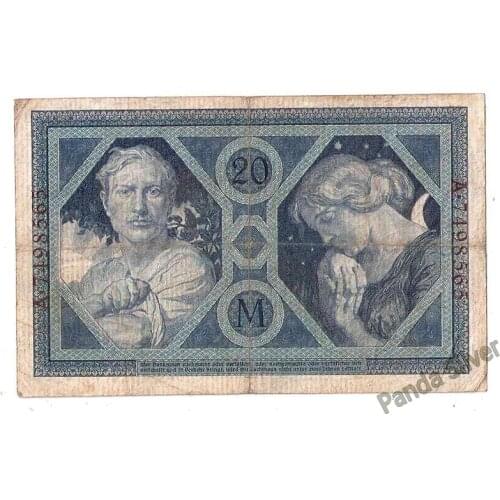 Germany 1915 P-63, 20 Marks, VF Used Condition, Rare Note