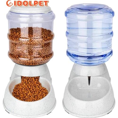 3.8L Gravity Pet Water Dispenser Cat Automatic Feeder Plastic Dog Water Bottle Food Water Dispenser Pet Feeding Bowl for Cat Dog