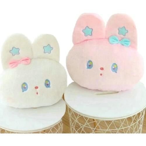 Blue Star Girly Bunny Plushie Toy Stuffed cartoon Pink Rabbit Crossbody Bag Bunny Hug Throw Car Pillow Birthday Gift For Girl